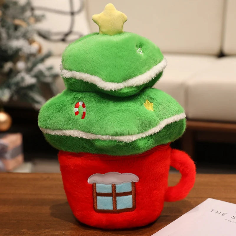 Adorable Christmas Tree Plush with Santa Hat - Image 6