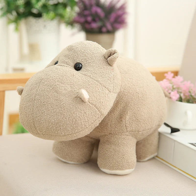 Soft Chubby Beige Hippo Plush Toy - Image 4