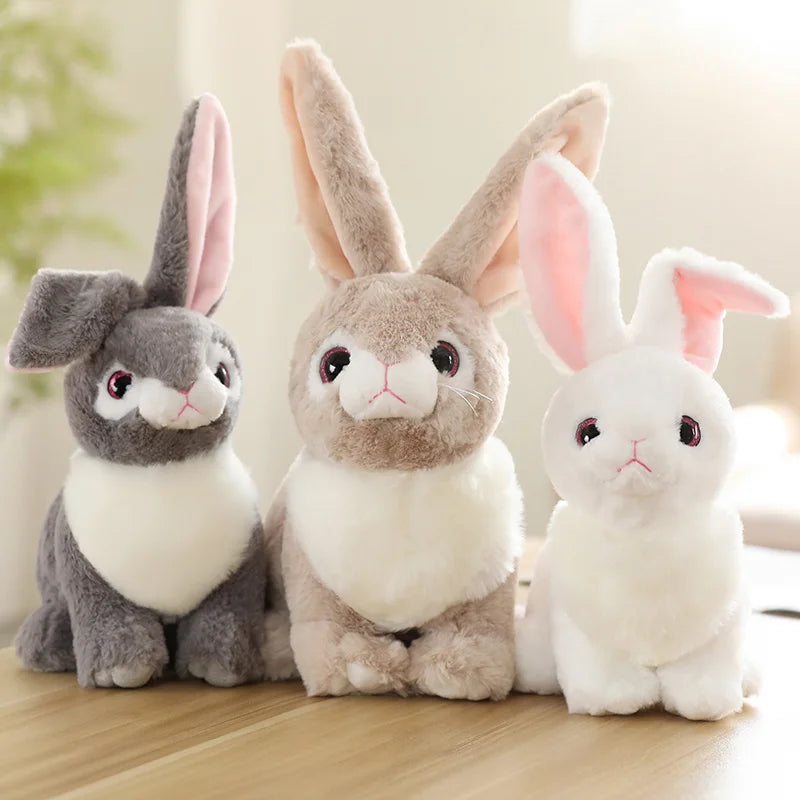 Cute White Plush Rabbit with Pink Ears - Image 2