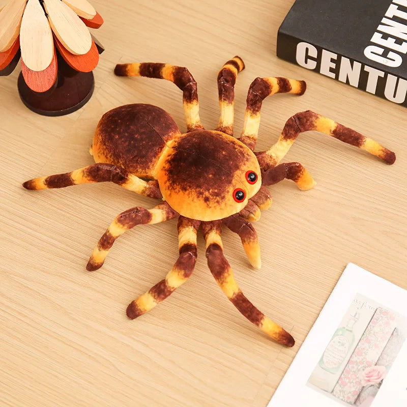 Blue Striped Plush Spider with Red Eyes - Image 9
