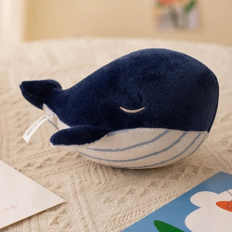Cute Sleeping Whale Plush Keychain with Gold Clasp - Image 12