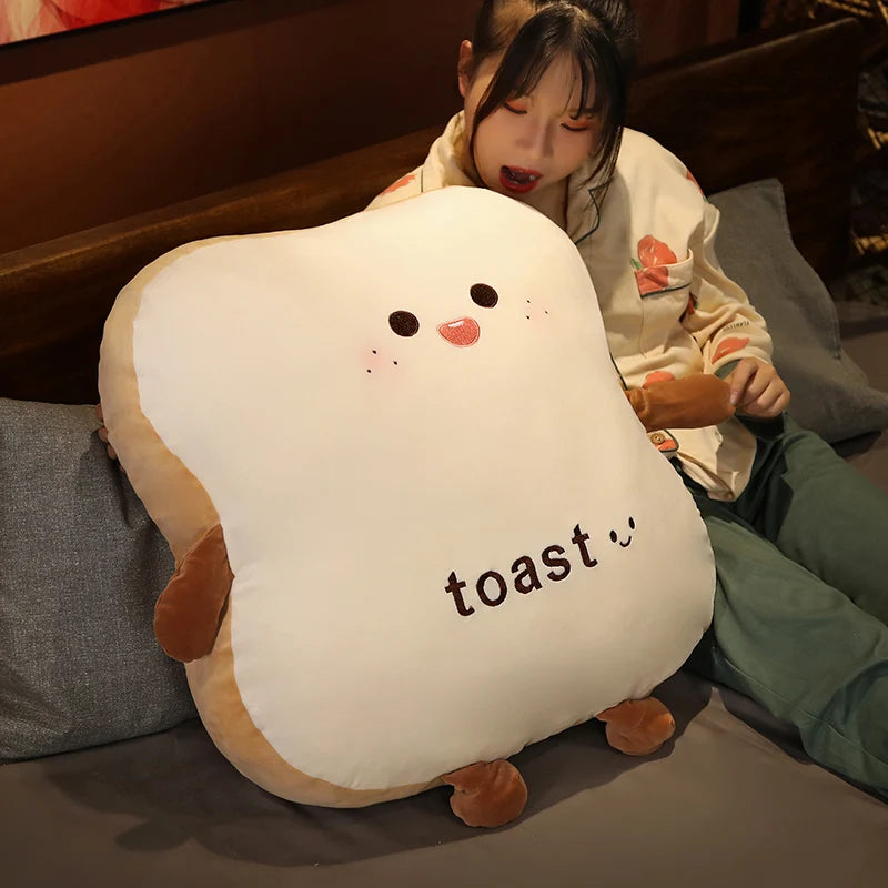 Plush Toast Pillow with Cute Animal Faces - Image 5