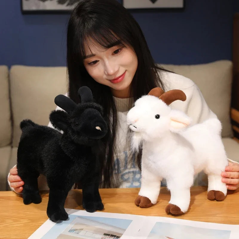 Soft White Ram Plush Toy with Curled Horns - Image 6