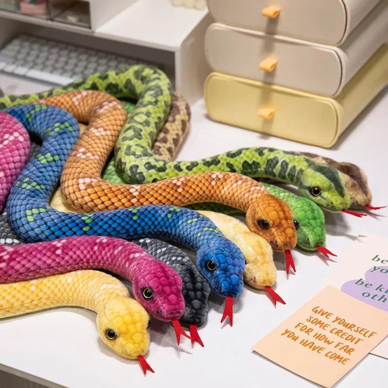 Vibrant Scale Pattern Plush Snake - Image 6