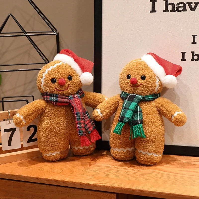 Festive Gingerbread Man Plush with Santa Hat - Image 5