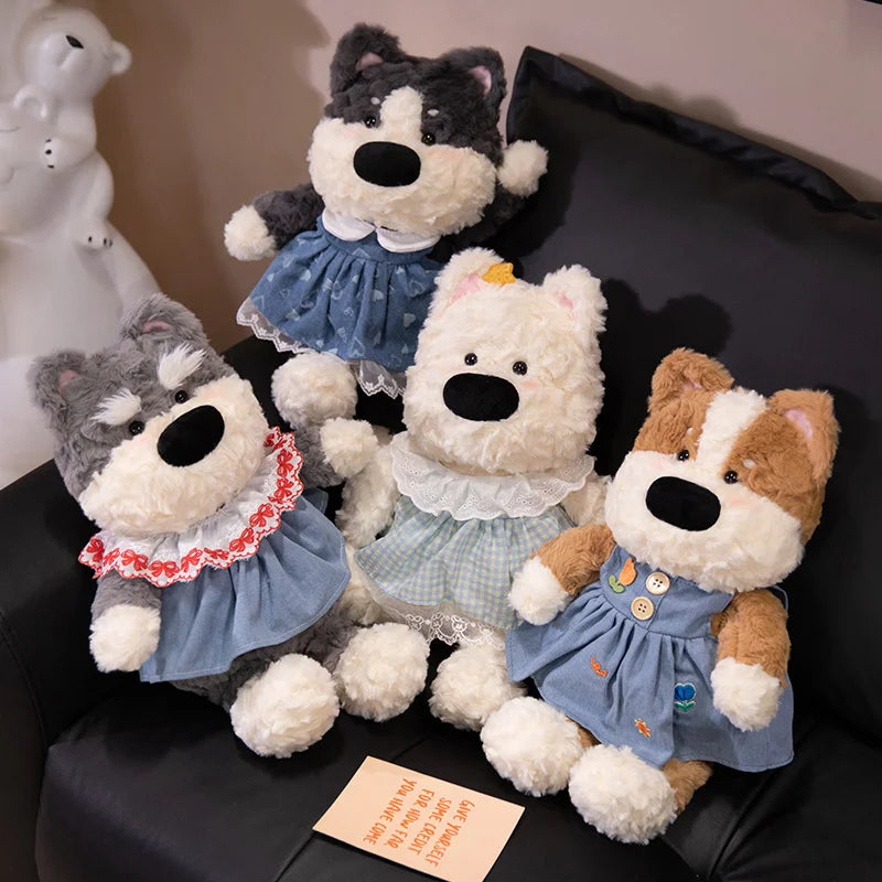 Adorable White Bear Plush in Gingham with Star - Image 5
