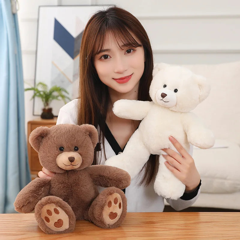 Deep Pink Plush Teddy Bear with Plaid Bow Tie - Image 6