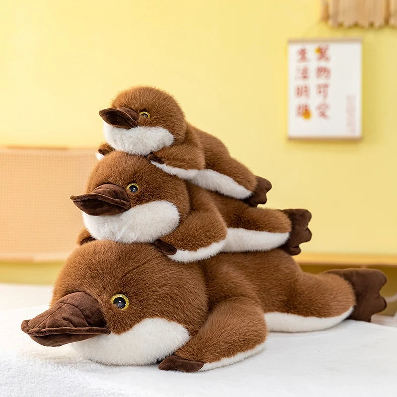 Soft Brown Lying Platypus Plush Toy - Image 2