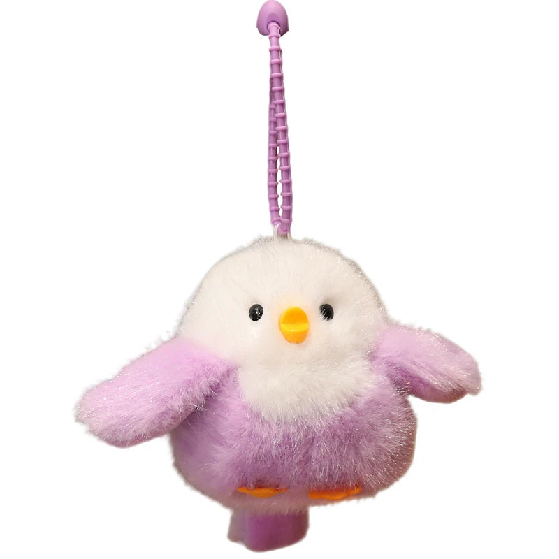 Vibrant Fluffy Bird Plush Keychain - Image 3