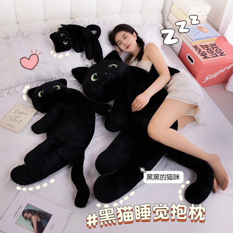 Bat-Winged Black Cat Plush with Green Eyes - Image 2