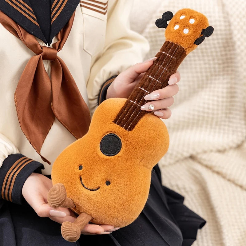 Cute Brown Violin Plush Toy with Smile Face - Image 6