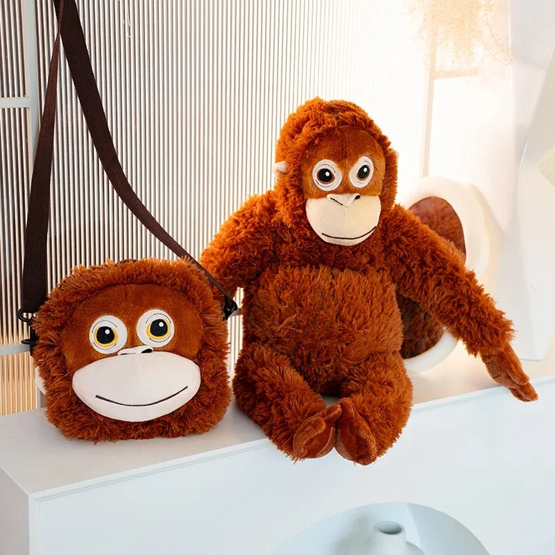 Adorable Brown Orangutan Plush Backpack - Image 8