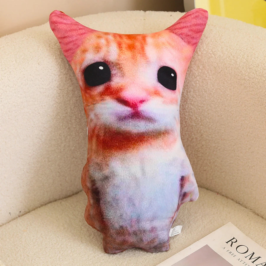 Funny Distorted Cat Face Plush Pillow - Image 5