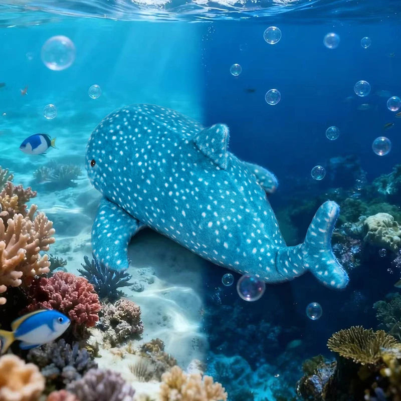 Blue Polka Dot Whale Shark Plush Toy - Image 4
