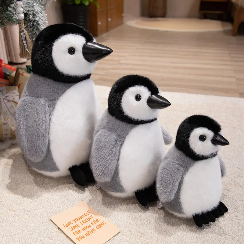 Soft Baby Penguin Plush Set in Black and Grey - Image 3