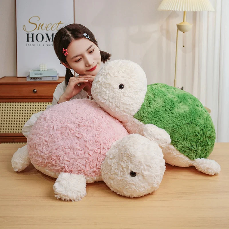 Cuddly Plush Turtle with Pink or Green Shell - Image 3