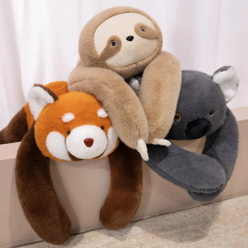 Cuddly Light Brown Lying Sloth Plush - Image 2