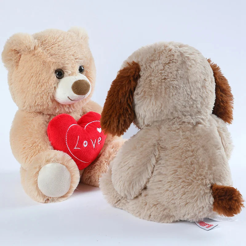 Soft Tan Plush Teddy Bear with Red 'Love' Heart - Image 6