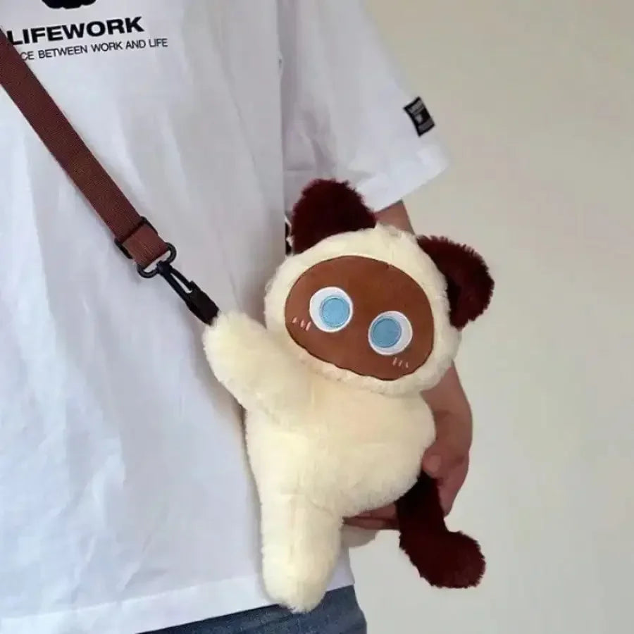 Furry Black Cat Backpack with Big Eyes - Image 4