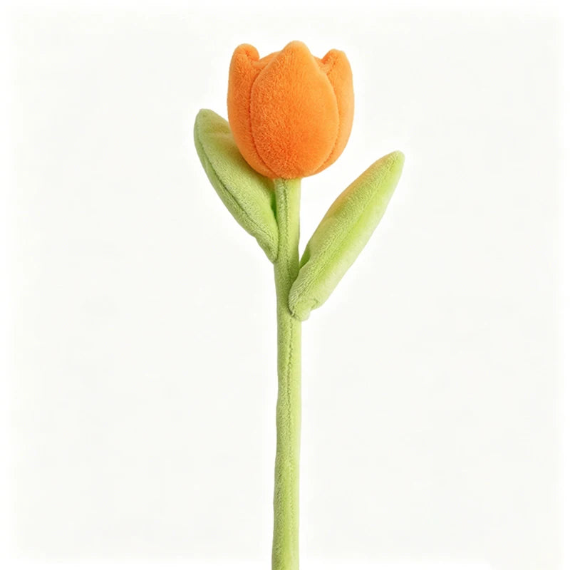 Mixed Pastel Plush Daisy and Tulip Bouquet - Image 9