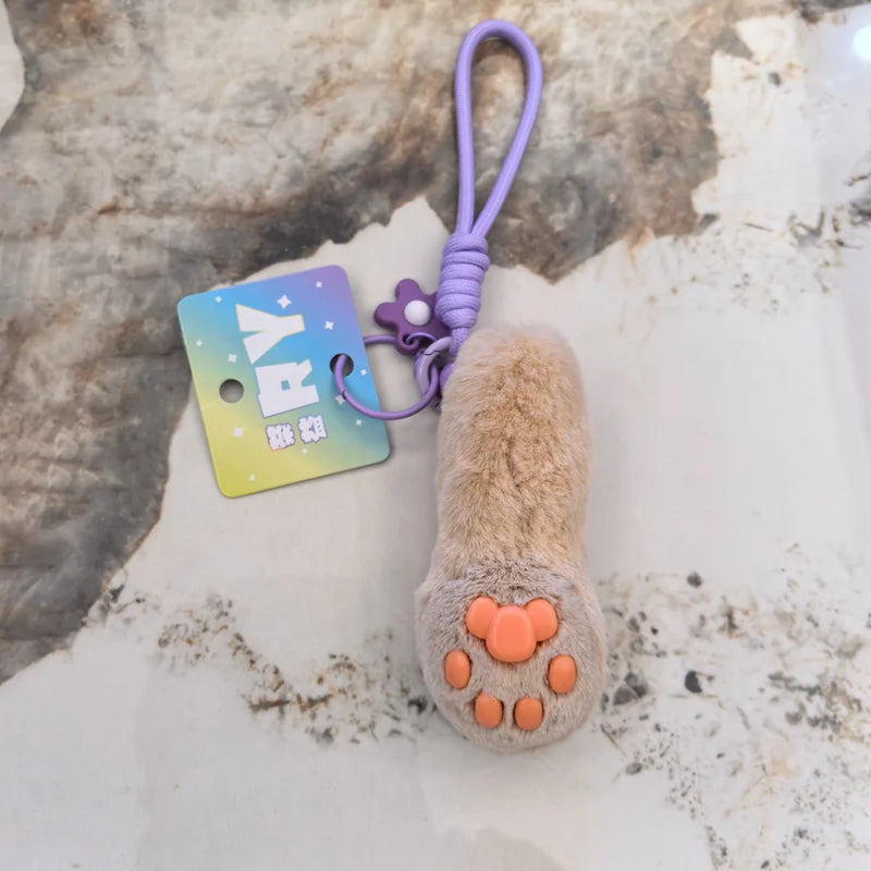 Cute Fluffy Paw Keychain with Soft Toe Pads - Image 4
