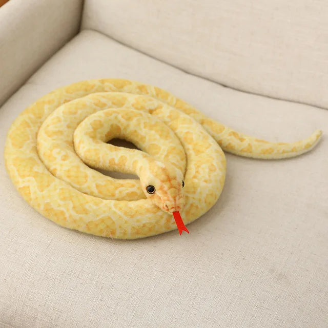 Giant Orange and Yellow Plush Snake with Tongue - Image 15
