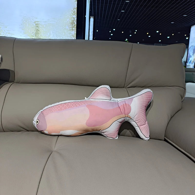Soft Plush Fish Pillow with Colorful Marine Design - Image 9