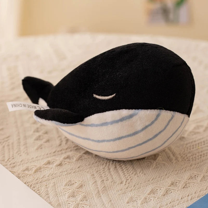 Cute Sleeping Whale Plush Keychain with Gold Clasp - Image 7