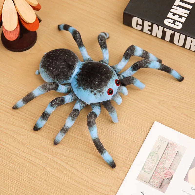 Blue Striped Plush Spider with Red Eyes - Image 13