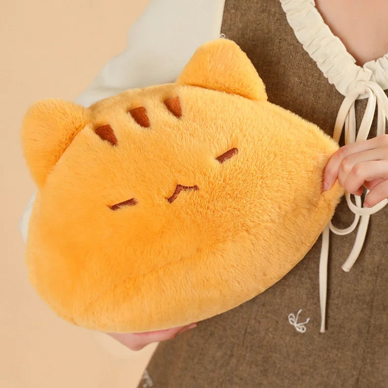 Soft Two-Tone Plush Sleeping Animal Cushion - Image 2