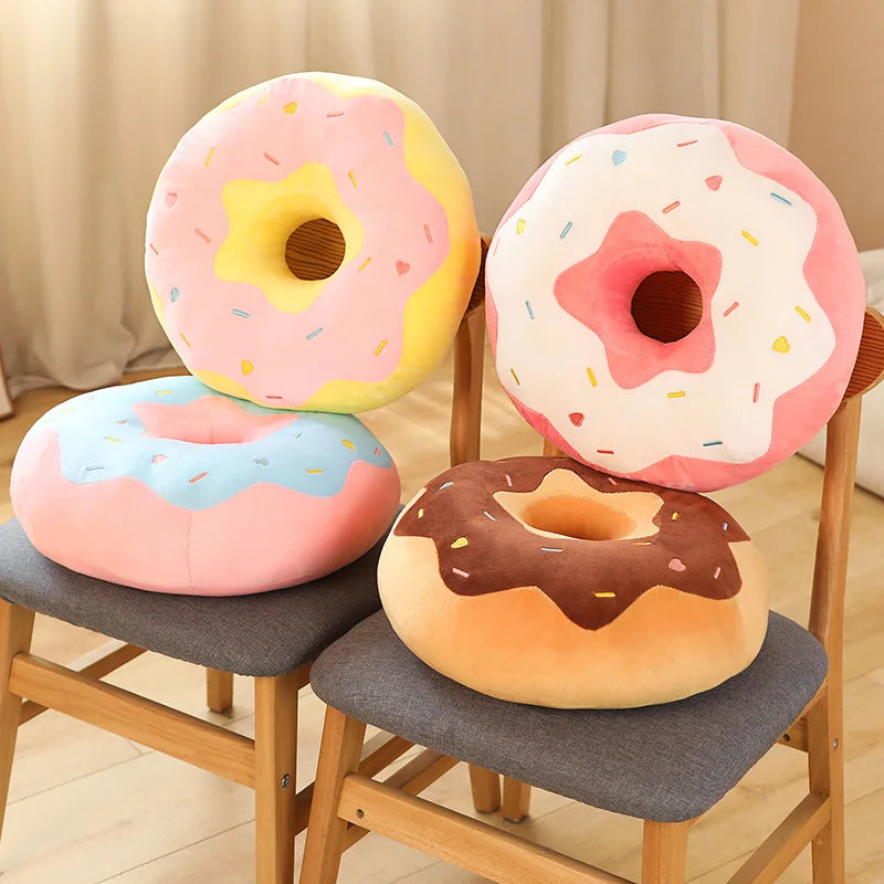Cute Donut Plush Pillow with Colorful Sprinkles - Image 2