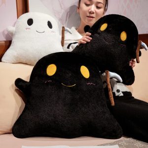 Cute Black Ghost Plush with Scythe