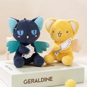 Navy Blue and Yellow Winged Plush Keychains