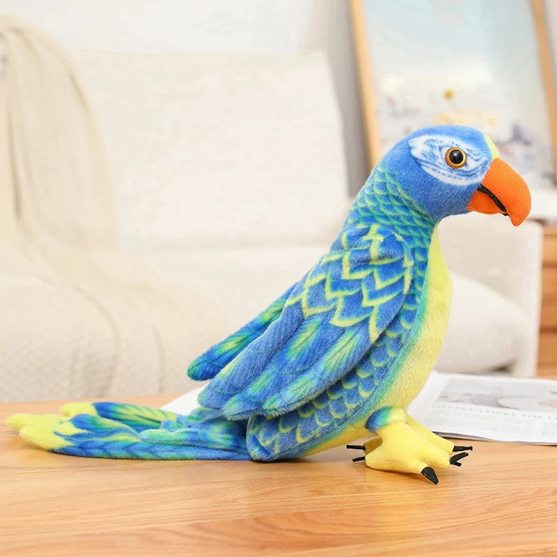 Colorful Blue and Yellow Parrot Plush Toy - Image 11