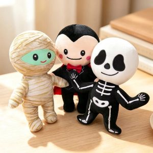 Halloween Character Plush Set - Mummy, Vampire, Skeleton