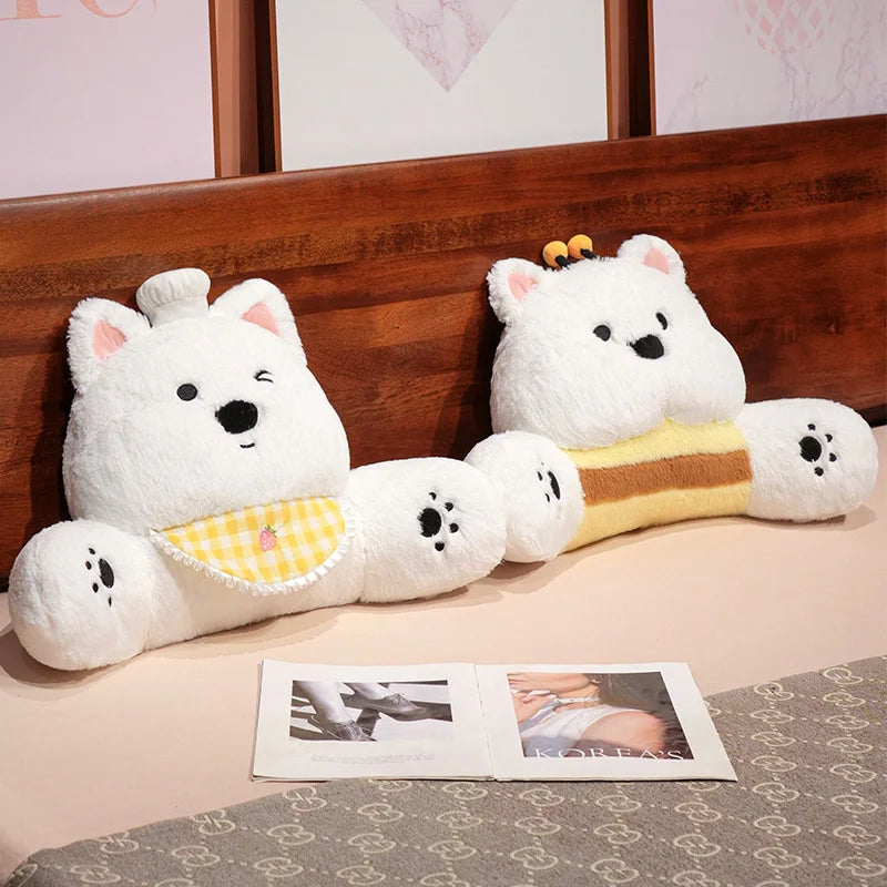 Cute White Plush Bee and Bear Animal Pillow Set - Image 5