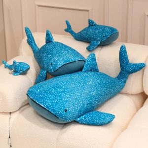 Cuddly Blue Whale Shark Plush with White Spots