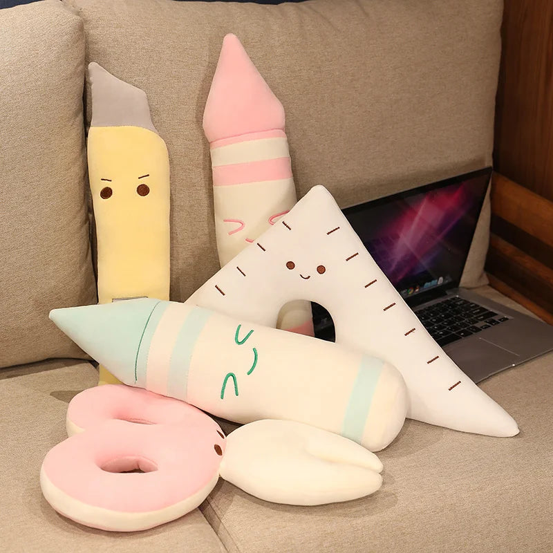 Cute Pastel Stationery Plush Pillow Set