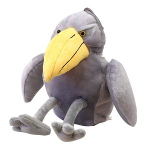 Grey Shoebill Stork Plush Toy with Yellow Beak