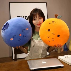 Kawaii Fruit Plush Round Pillow