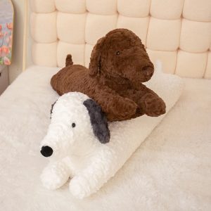 Long White Dog Plush Body Pillow