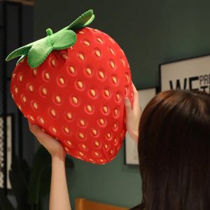 Oversized Bright Red Strawberry Plush