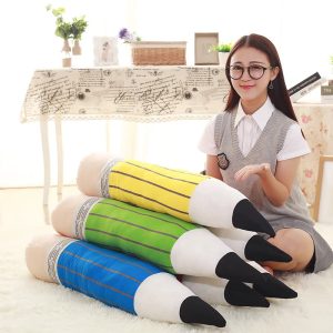 Oversized Striped Pencil Plush Pillow