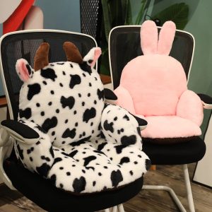 Plush Spotted Cow Back and Seat Cushion
